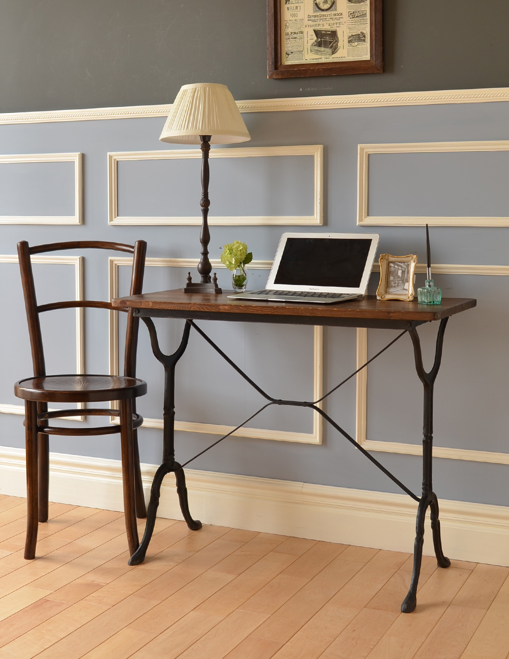 アイアン×パイン材のアンティーク家具、イギリスのパブテーブル(k-1284