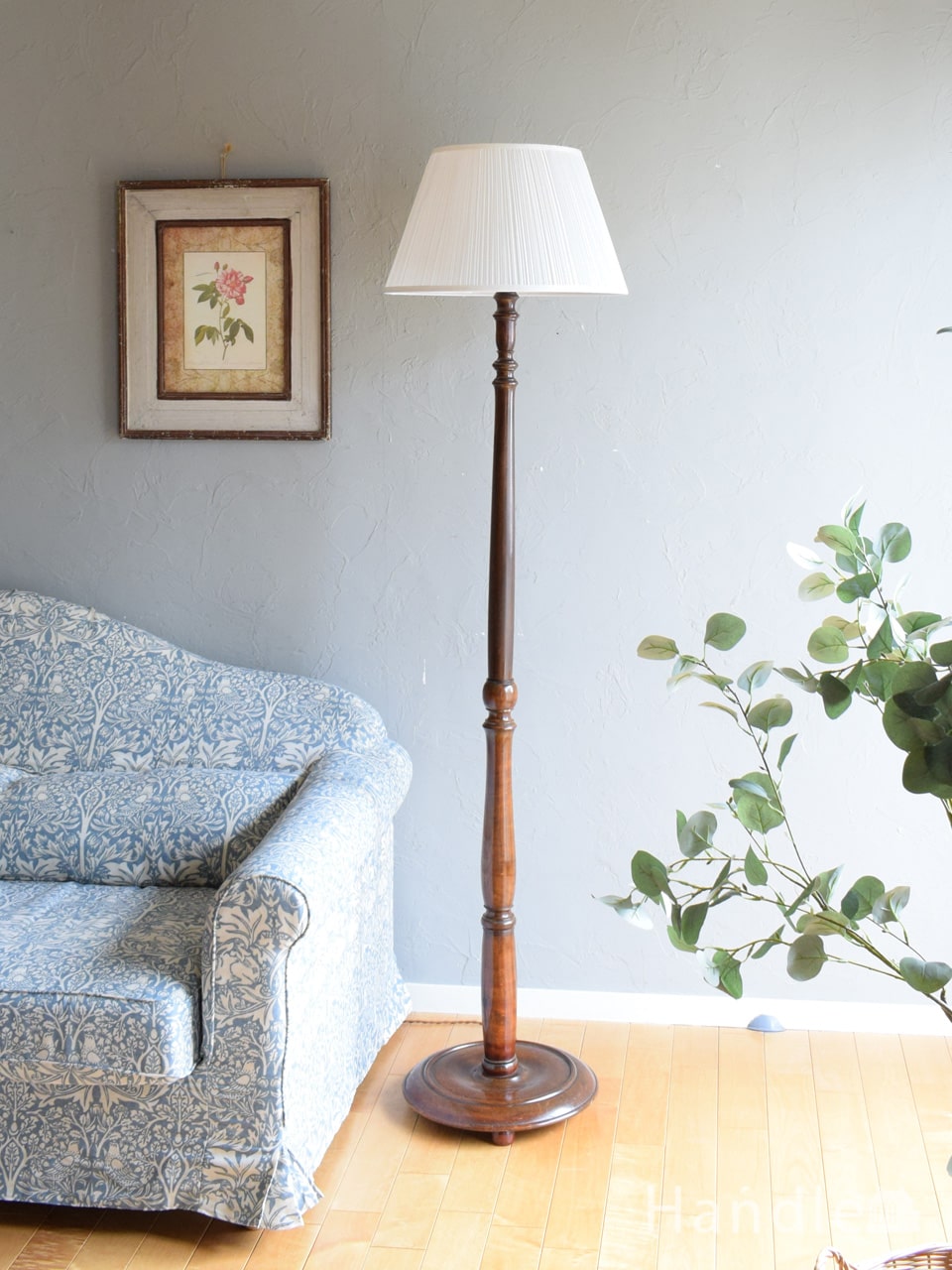 アンティークの間接照明、木製スタンドのシンプルなフロアランプ(k
