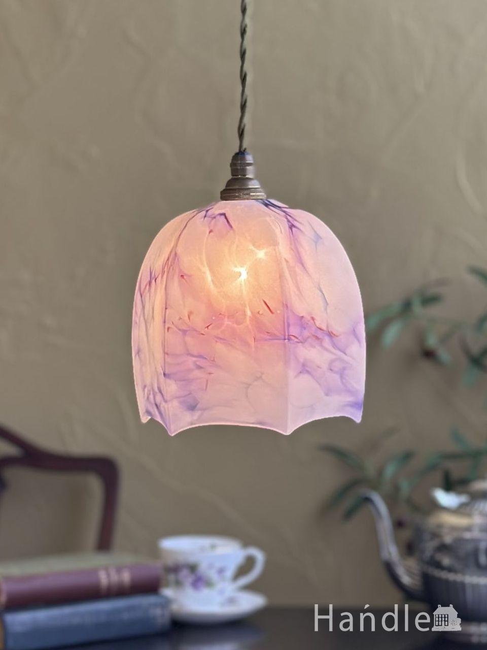 オトナのパープル色のアンティークマーブルガラス、イギリスから届いた