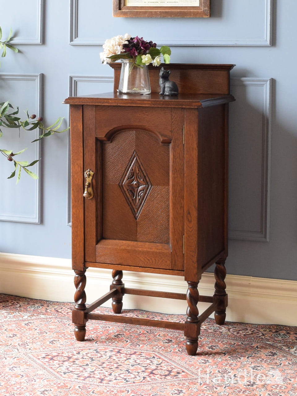 アンティークのキレイな英国家具、マホガニー材のコールボックス(j