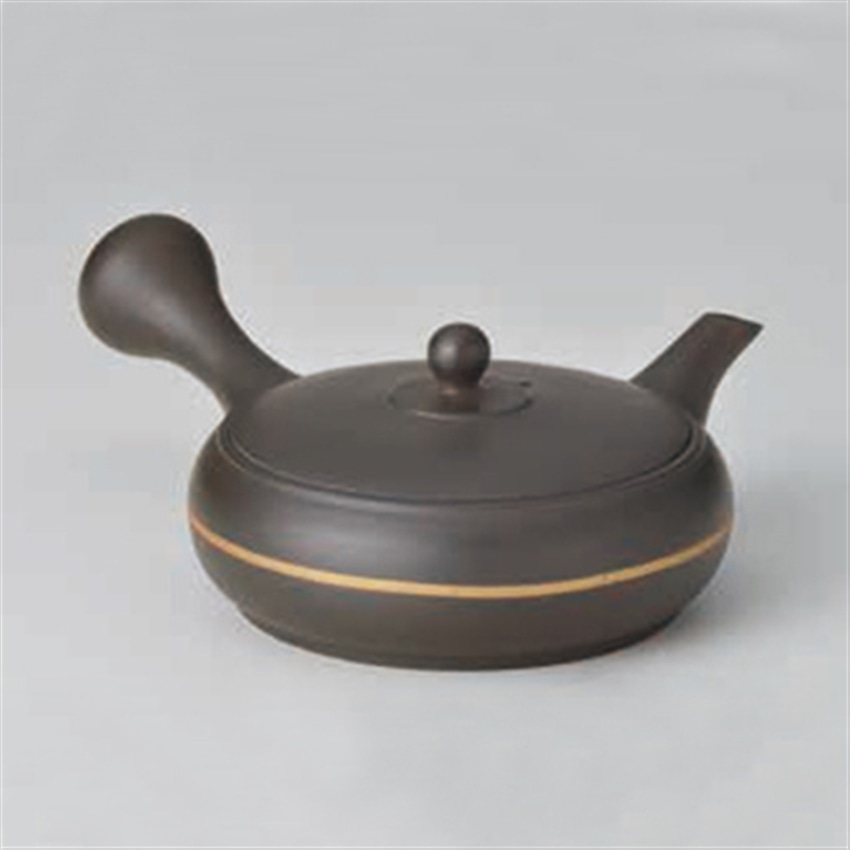 常滑焼 石龍 黒極平ゴールドライン急須: TORIYOSE | HANEDA Shopping