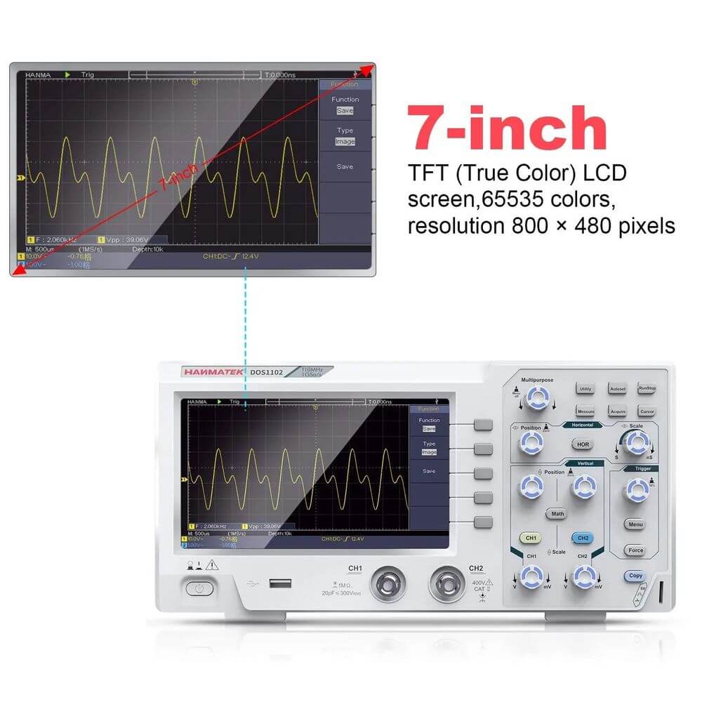 HANMATEK® DOS1102 Digital Oscilloscope 110MHz - Hanmatek