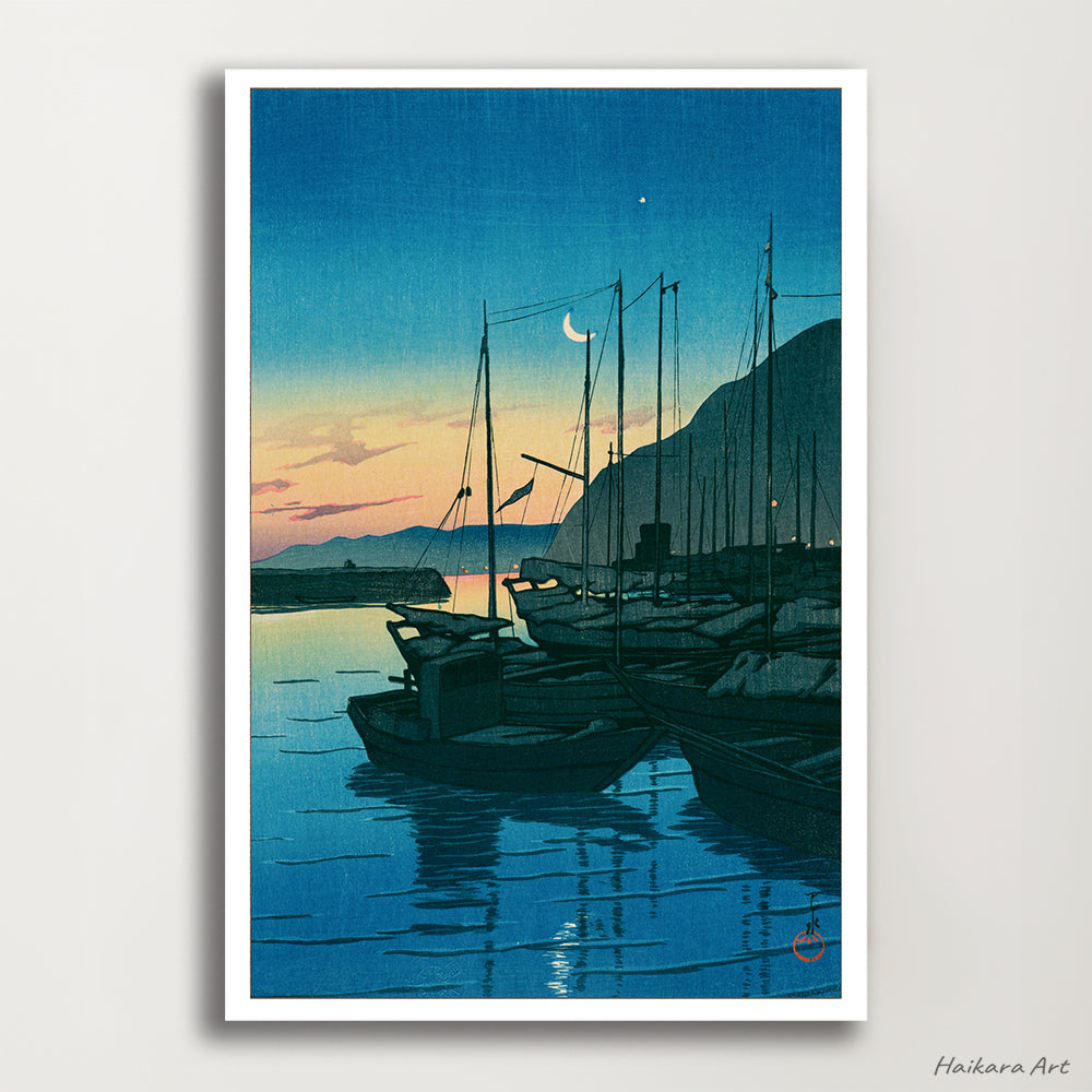 別府の朝 12×18 / 川瀬巴水 日本製 木版画複製 絵画 新版画 - ハイカラ