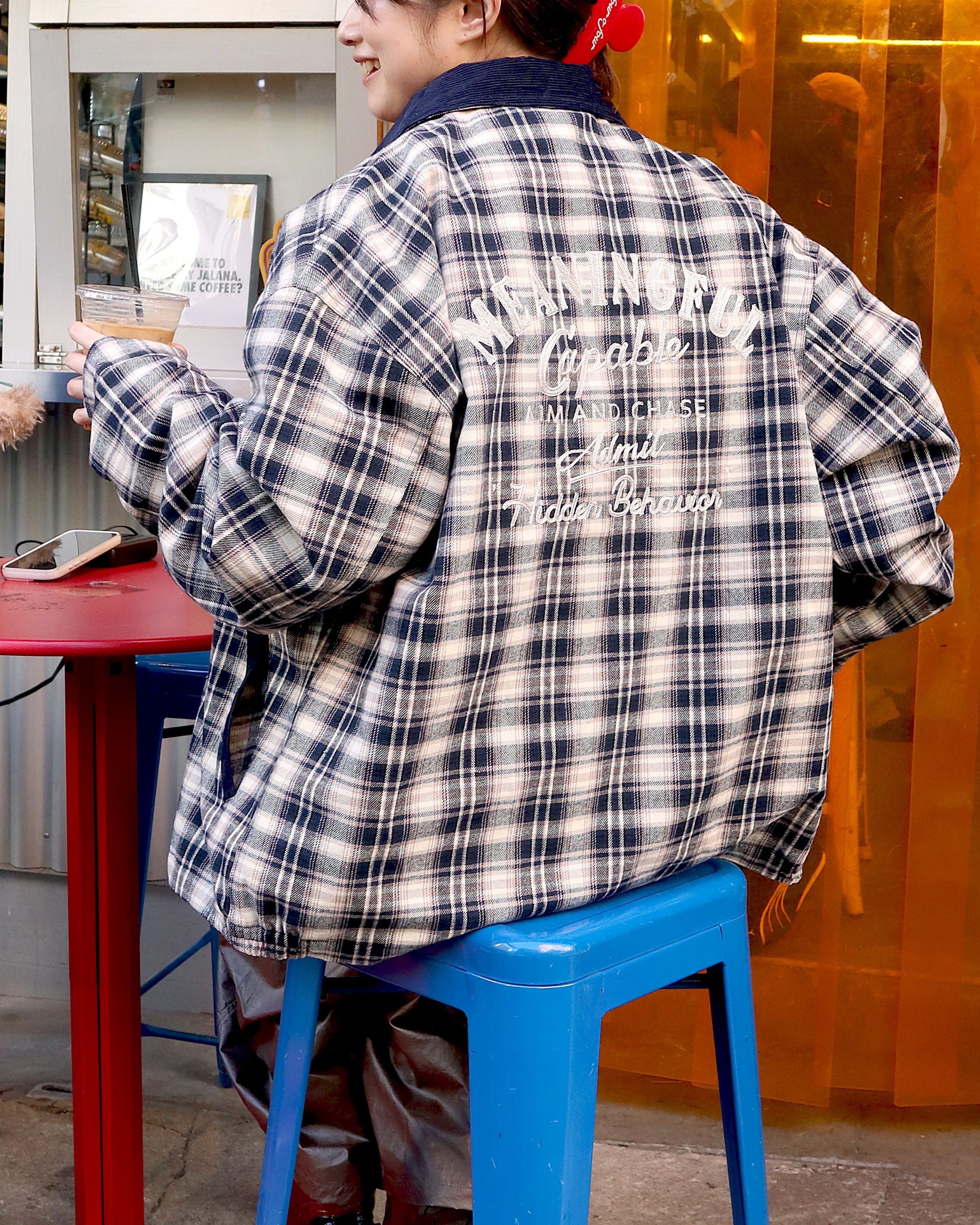 POWER TO THE PEOPLE】襟コーデュロイ チェック柄ジャケット – Ha-Li-C