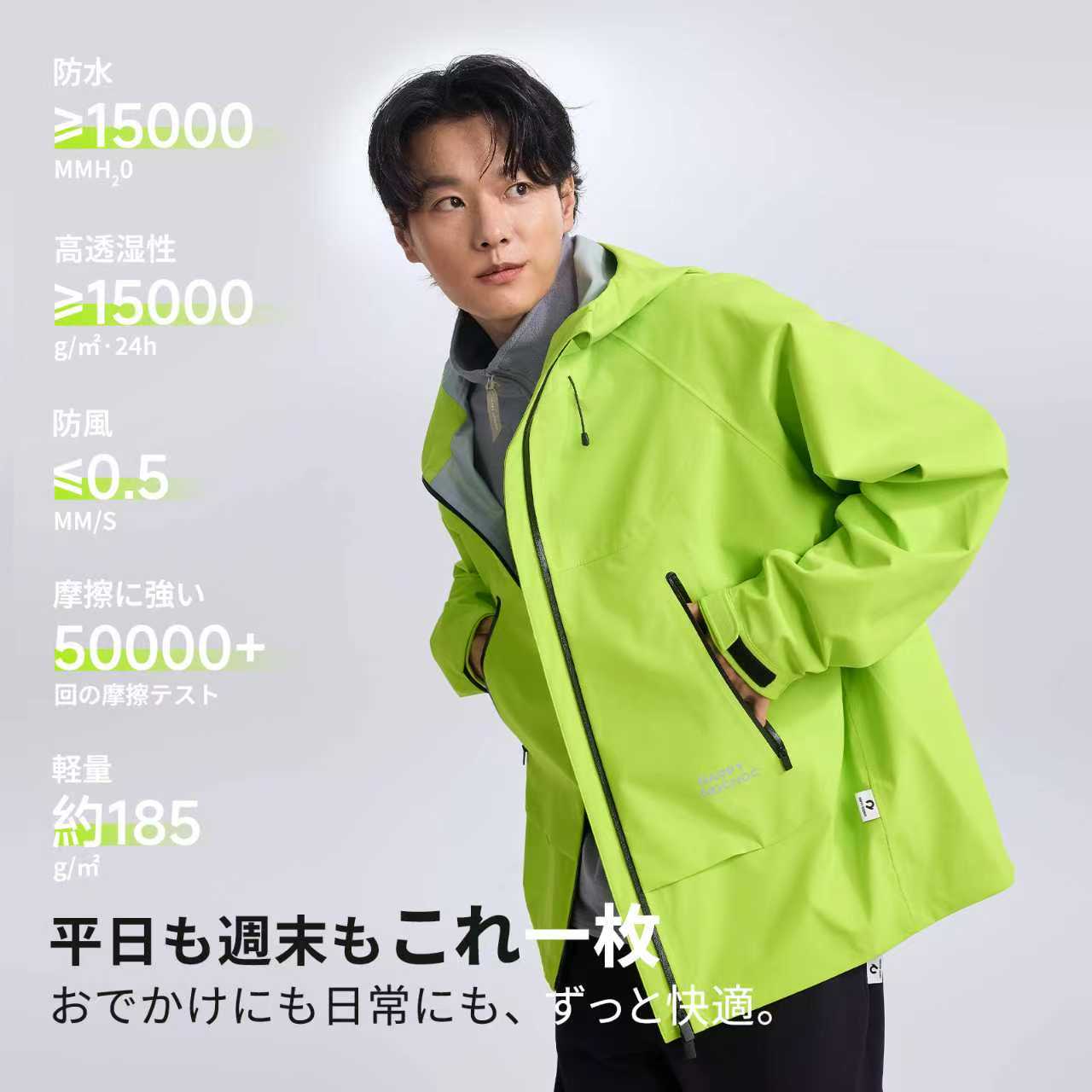 NOC-AllWeather スリーレイヤーウィンドブレーカー 透湿防風雨 – HAPPY