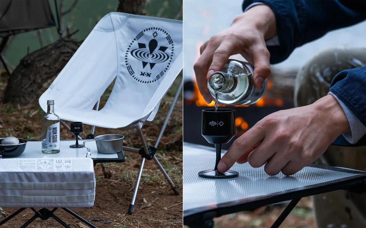 ヘリノックスと韓国発のお酒がコラボ！チェアやシェラカップなど注目