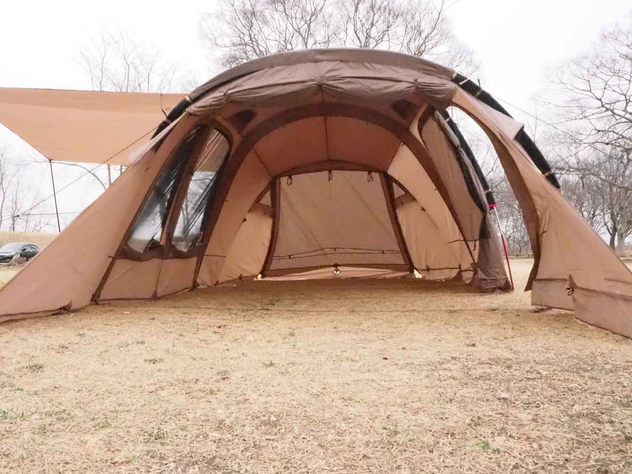 ビジョンピークス大型テント『クアトロアーチ2ルームテント＋RF』 実際