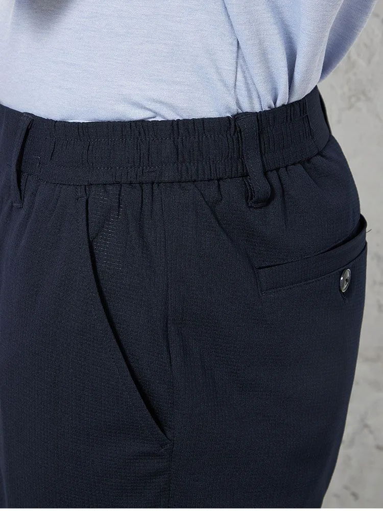 ネイビー】上下セットアップ ブレサブルクール 通気清涼 無地 春夏