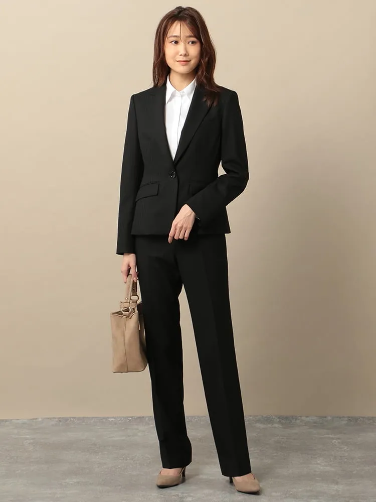 ストレートパンツ with 黒シャドーストライプ ウォッシャブル 2WAY