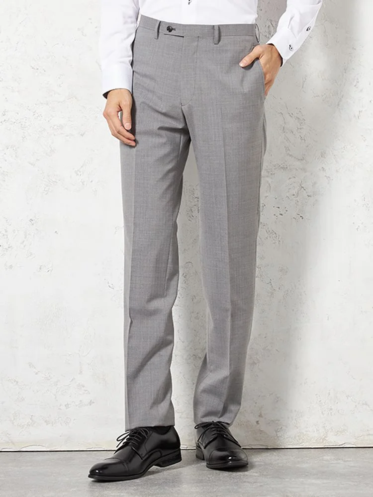 ウォッシャブル】スリーピーススーツ 2つボタン ウール混 ノータック