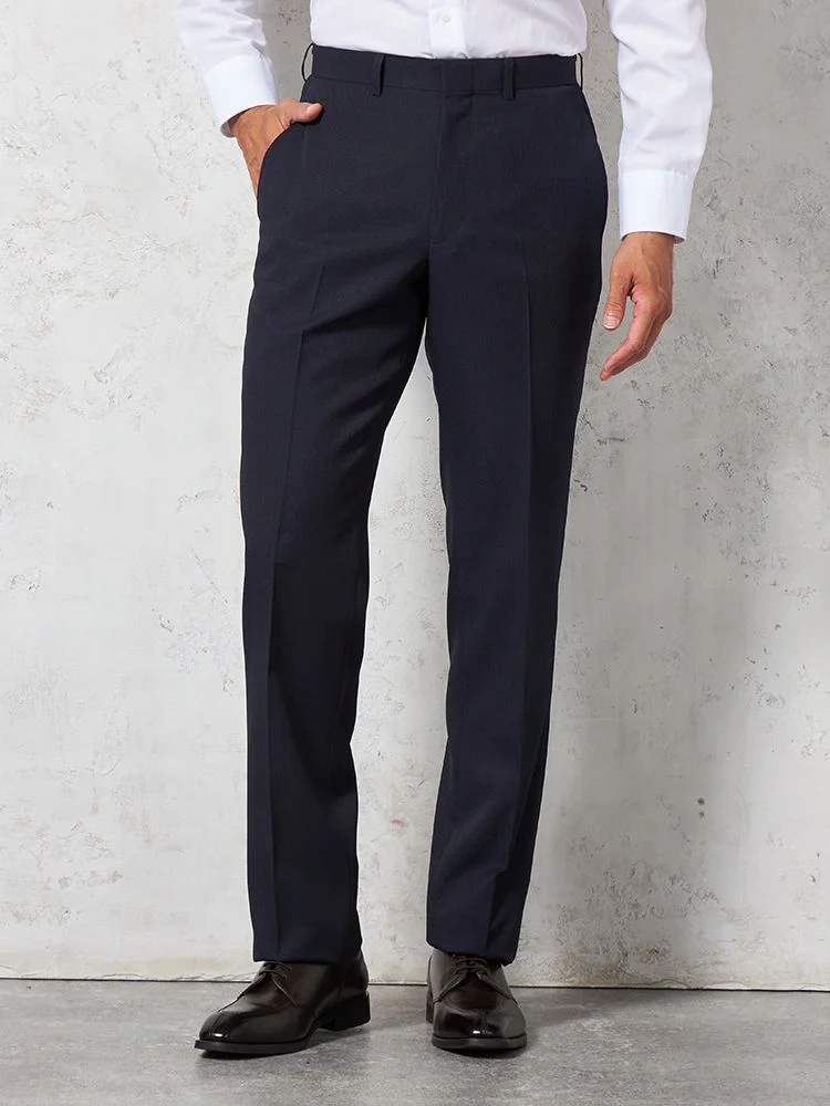 スーツ 2つボタン【WEB限定】4WAYストレッチ ストライプ ネイビー 通年