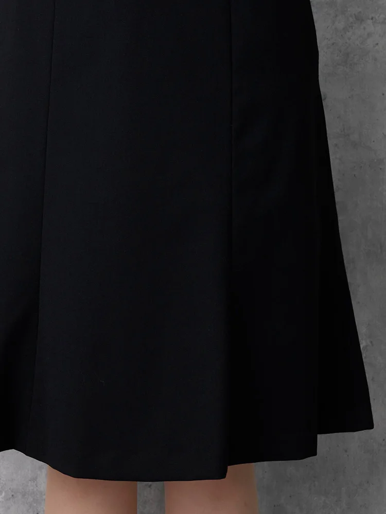 ウォッシャブル】フレアスカート 黒無地 ビエラスティコ 無地 ViVi