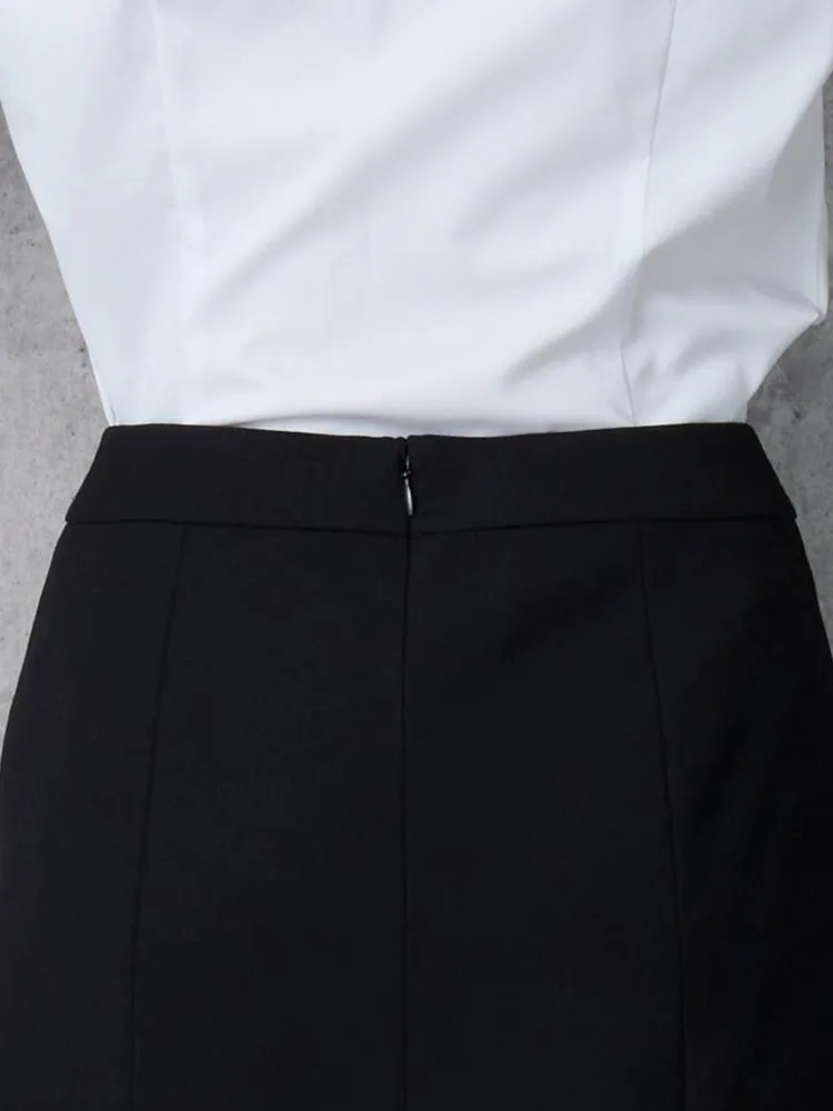 ウォッシャブル】フレアスカート 黒無地 ビエラスティコ 無地 ViVi