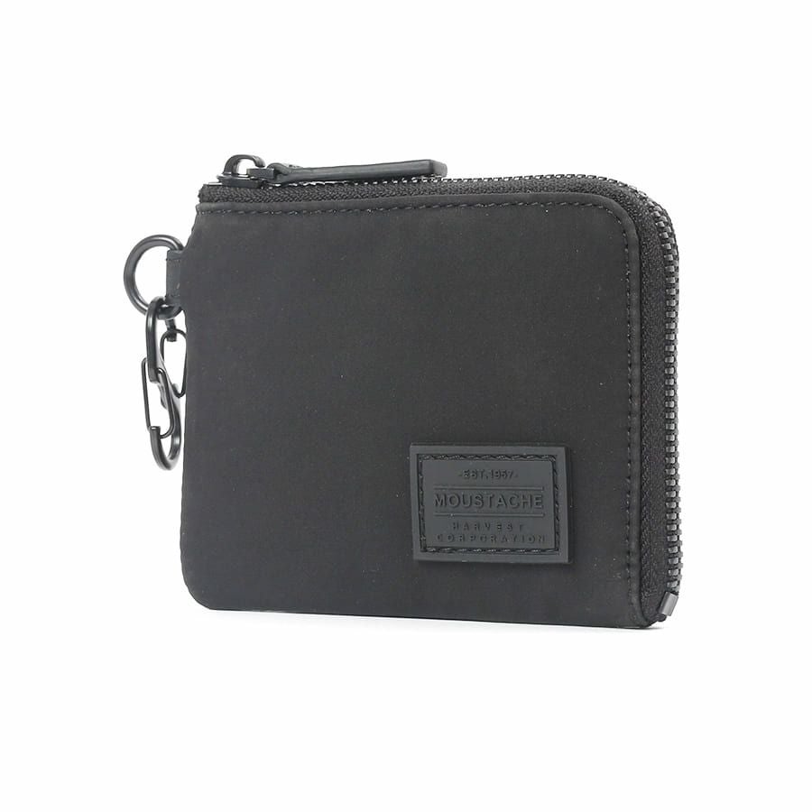 公式】 MOUSTACHE カラビナ付きミニ財布 撥水ポリエステル×牛革 KXX