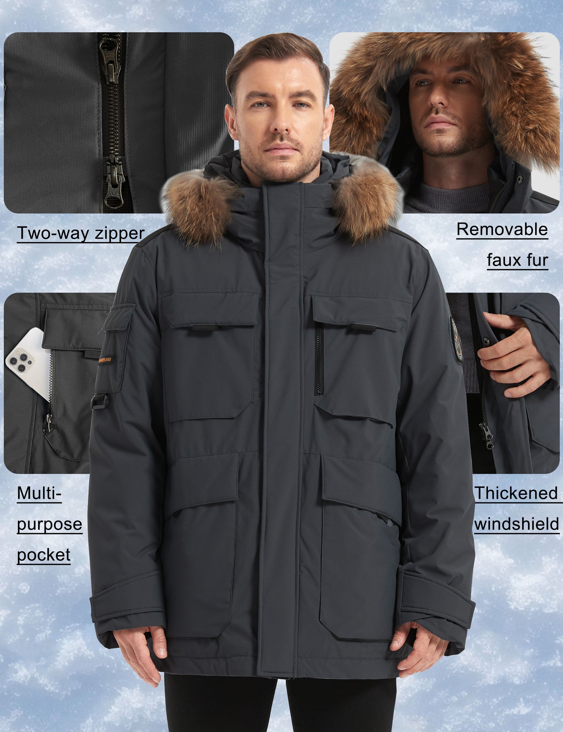 Men's Down Jacket Parka | Down Coat | Hardland Down Jacket Parka