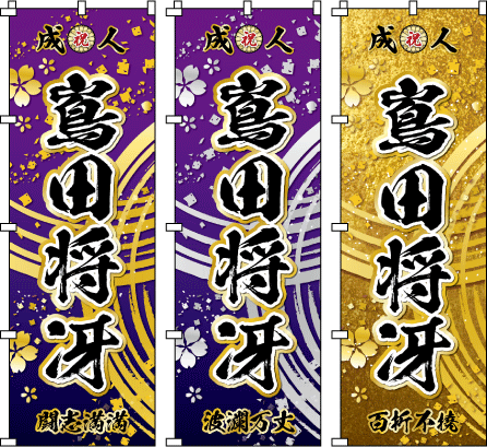 成人式幟.卒業式のぼり旗☆名入れ旗.名前のぼり☆体育祭.応援旗