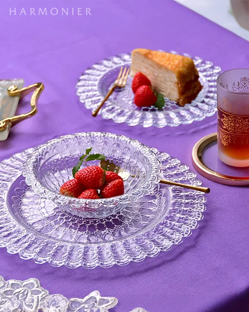 クリアレースガラスボウル17cm/トルコ製｜輸入食器・雑貨の通販 | 輸入