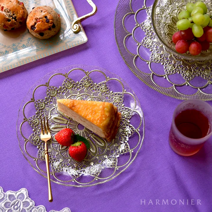 ゴールドダンテガラスプレートS 21cm/トルコ製｜輸入食器・雑貨の通販