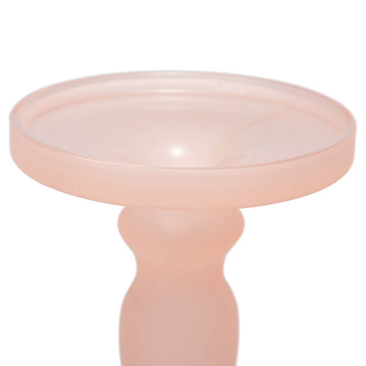 フロストガラスキャンドルホルダー/ピンク大小2個セット｜クリスマス