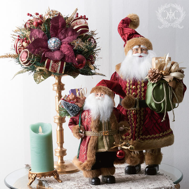 サンタクロースフィギュアレッド/グリーンギフトバッグ45cm