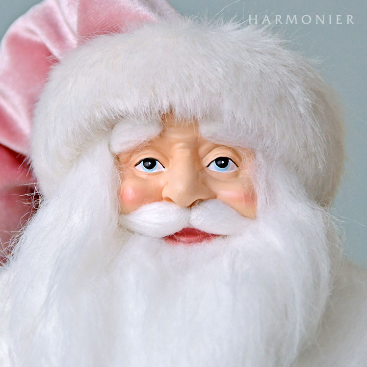 サンタクロースフィギュアピンク/テディベア45cm｜クリスマス雑貨の