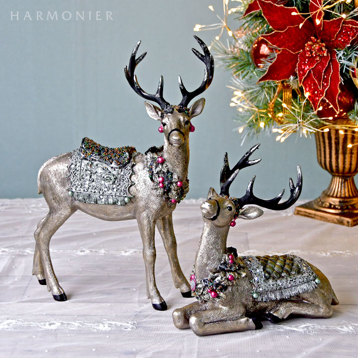 ライイングシルバートナカイオブジェ｜クリスマス雑貨の通販