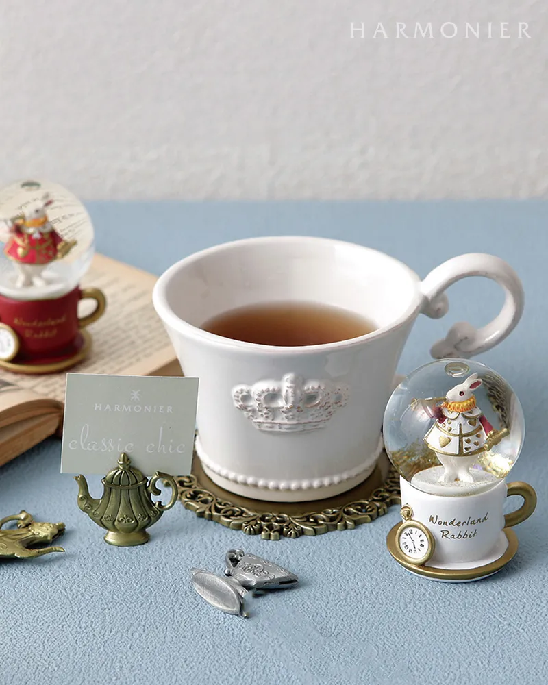 ワンダーラビットティーカップミニスノードーム（レッド/ホワイト