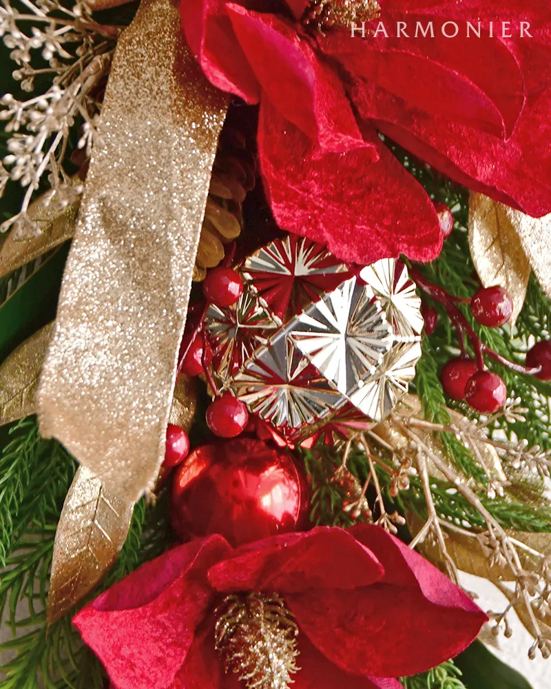 レッドマグノリアクリスマススワッグ60cm｜クリスマス雑貨の通販