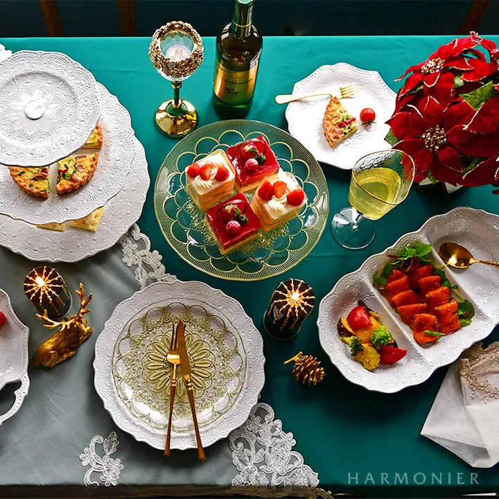 メルレットホワイトレースプレート27cm/イタリア製｜輸入食器・雑貨の