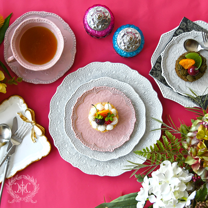 ピンクレースプレート16cm/イタリア製｜輸入食器・雑貨の通販 | 輸入