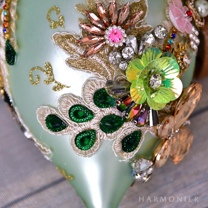 MRジュエルガラスオーナメント/フィニアル/シャイニーグリーン｜輸入