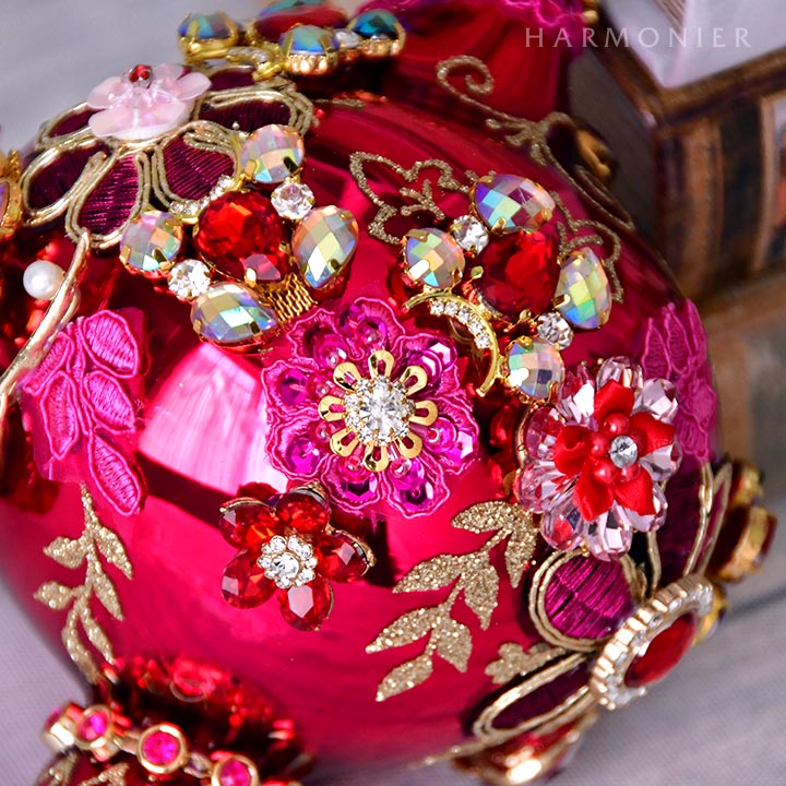 MRジュエルガラスオーナメント/フィニアル/シャイニーレッド｜輸入雑貨