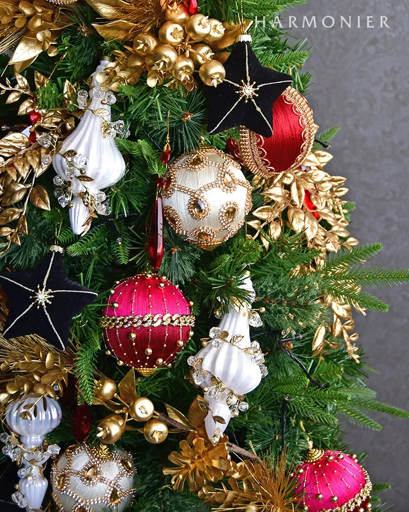 ベロアガラススターオーナメント/モノトーン（ブラック/ベージュ