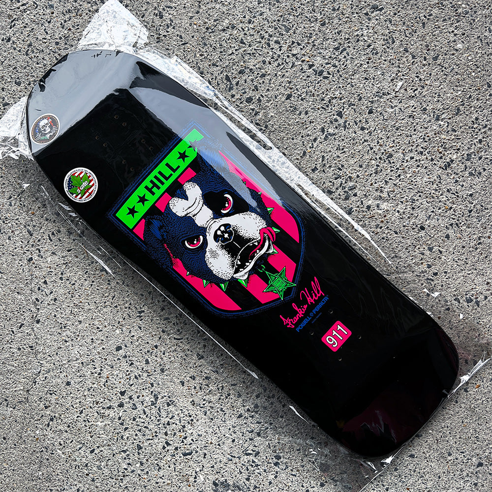 10.0in x 31.5in FRANKIE HILL BULLDOG BLACKLIGHT SKATEBOARD DECK