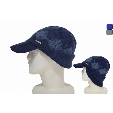 送料無料】日本製 DAKSダックス つば付き ニットキャップ 耳当て