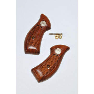 キャロムショット 木製グリップ タナカ M36 チーフ 用 チェッカメダル