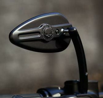 ウィリーG スカル ティアドロップミラー ブラック 56000406 |ハーレー