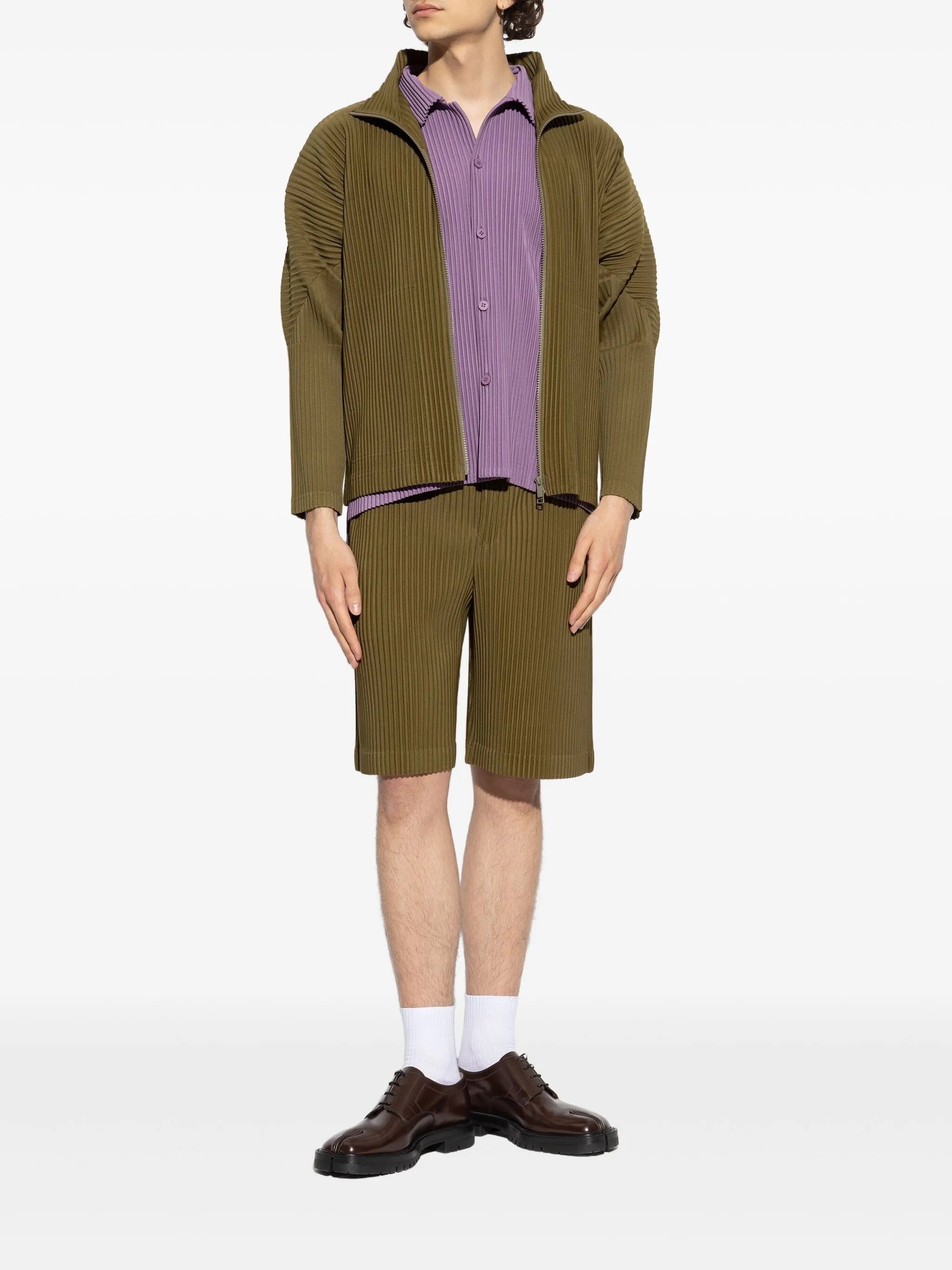 Homme Plissé Issey Miyake │ Zip Up Jacket in Olive Khaki – Henrik