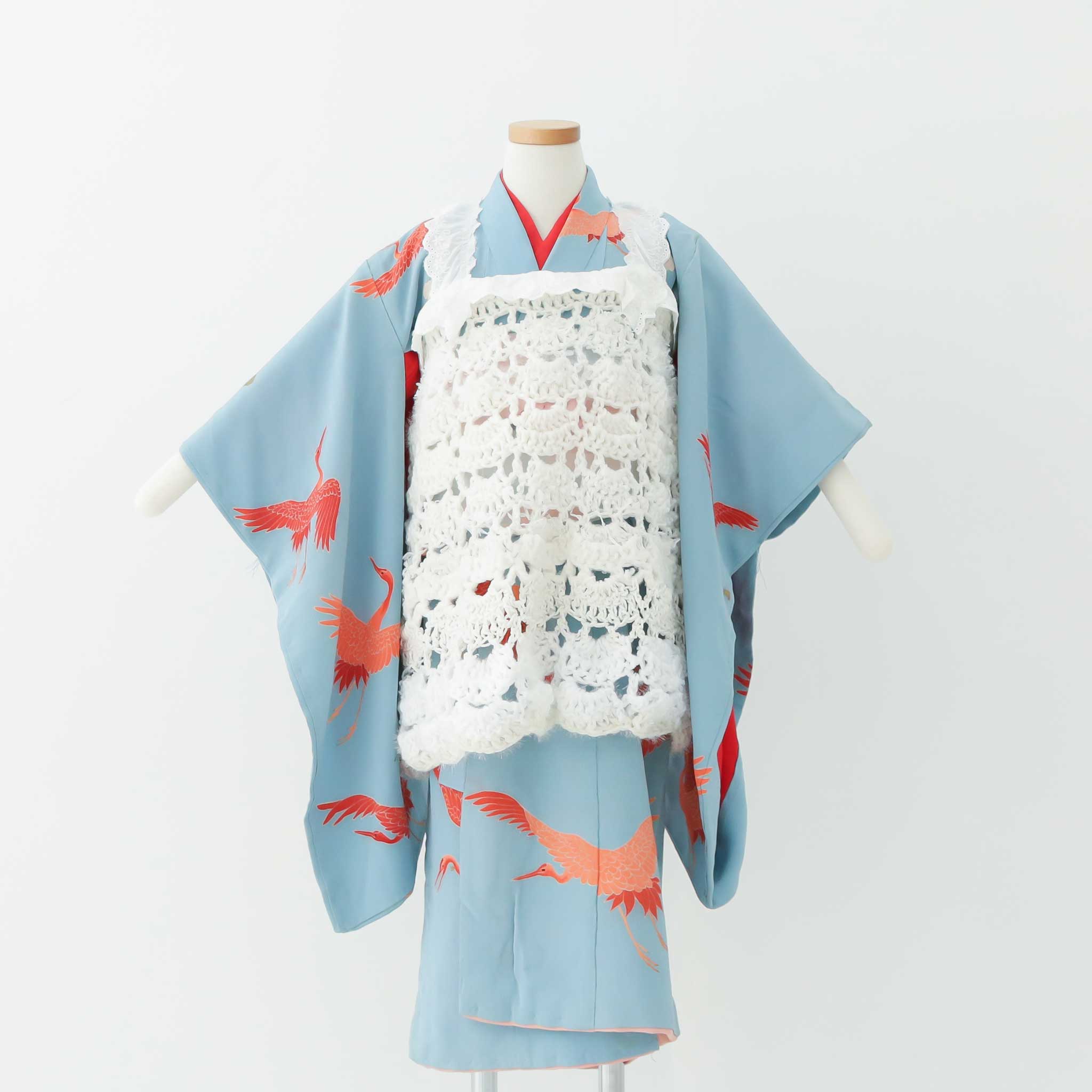 七五三】白いレースのニット被布｜heartmelt