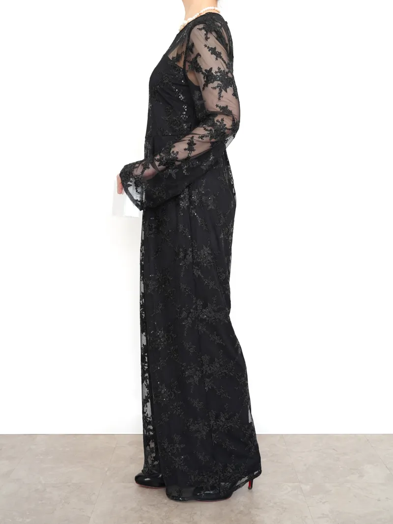 Ameri VINTAGE（アメリ ヴィンテージ）SOANGLE LACE ROMPERS（ブラック