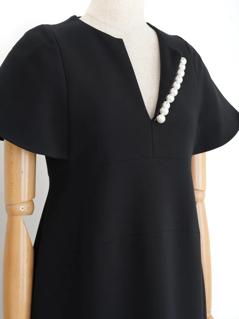 YOKO CHAN（ヨーコチャン）フレアスリーブパールスリットラインドレス