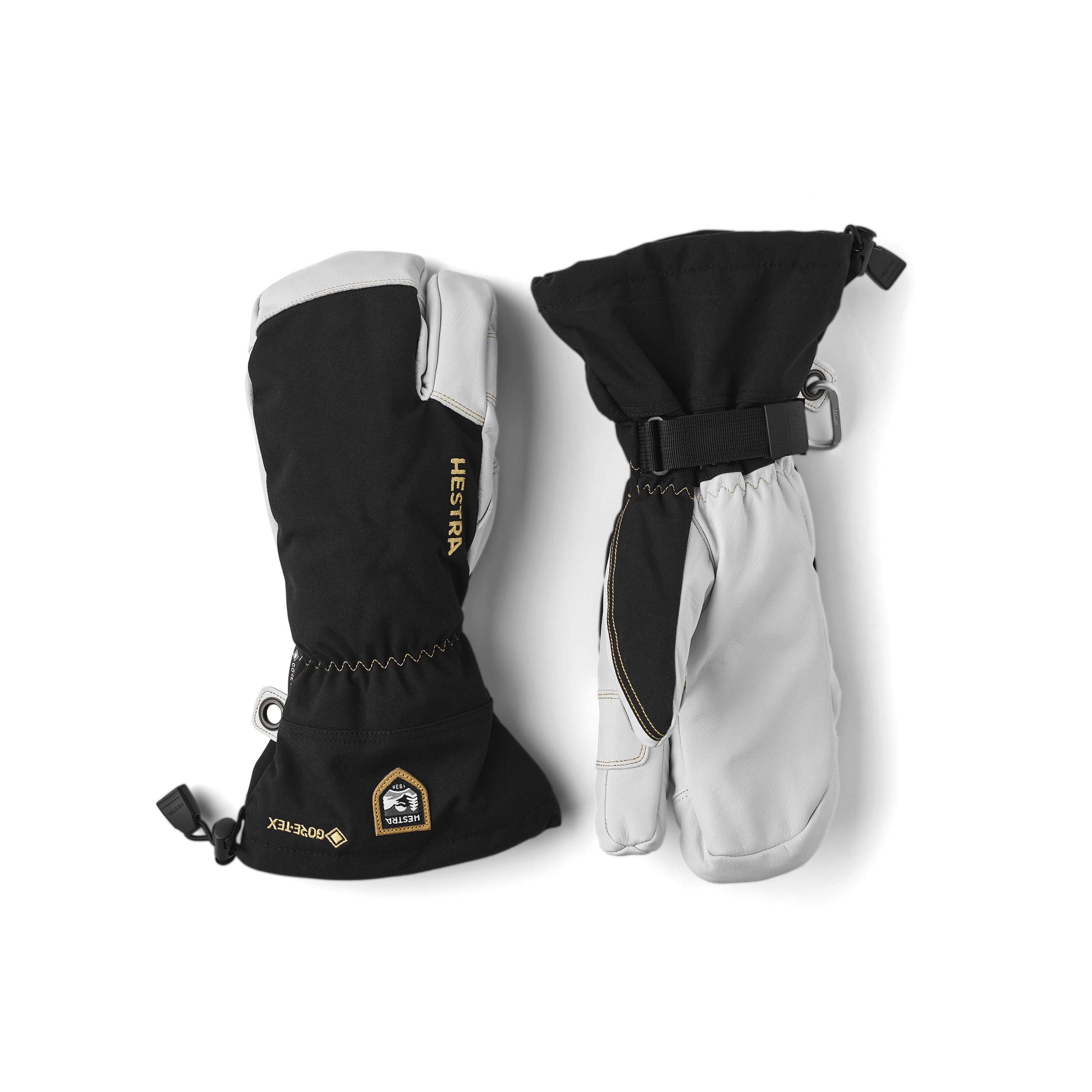 Army Leather Gore-Tex - 3 finger - Black/Natural Grey | Hestra Gloves