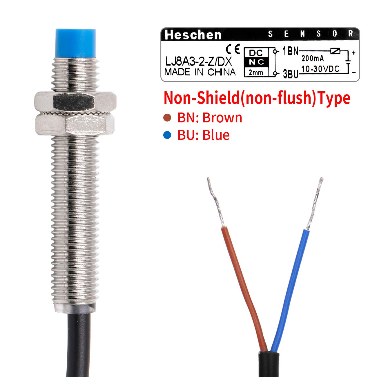 Inductive Proximity Sensor Switch Non-Shield Type Detector 2mm