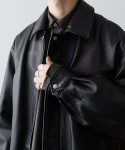 ssstein / シュタイン】COW LEATHER VINTAGE ZIP JACKET - BLACK