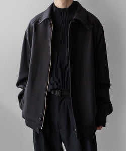 stein / シュタイン】OVERSIZED MELTON HARRINGTON ZIP JACKET - DARK