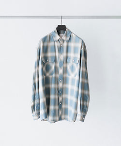 SUBLATIONS / サブレーションズ】OMBRE CHECK RELAX FIT SHIRT - SAX