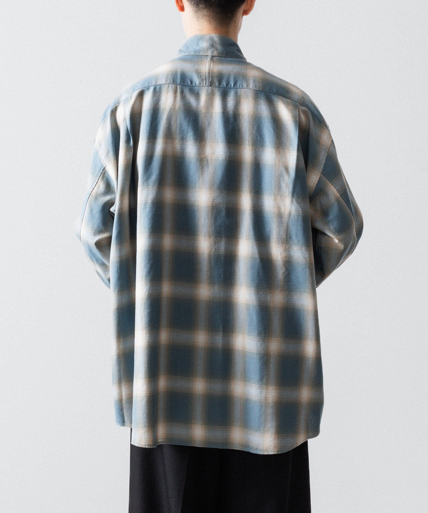 SUBLATIONS / サブレーションズ】OMBRE CHECK RELAX FIT SHIRT - SAX