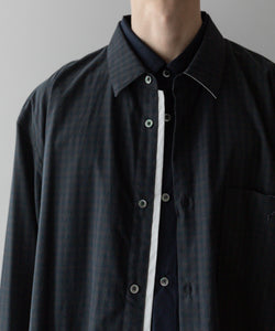 stein / シュタイン】OVERSIZED LAYERED SHIRT - GINGHAM( CHARCOAL