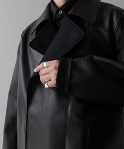 ssstein / シュタイン】BONDED LEATHER SHORT JACKET - BLACK × BLACK