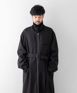 stein / シュタイン】OVERSIZED MAXI-LENGTH ZIP COAT - DARK CHARCOAL